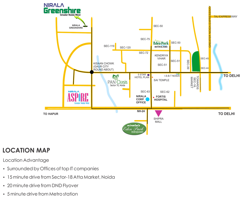 Nirala Greenshire Location Map