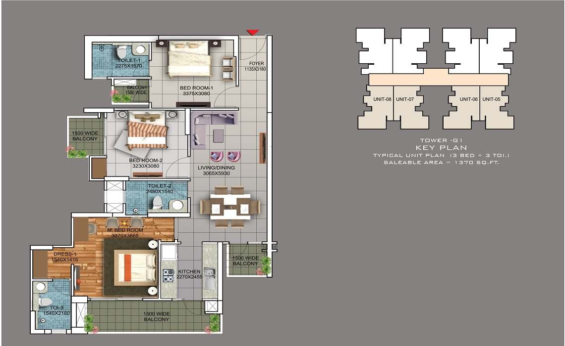 Nirala Greenshire Apartments Floor Area